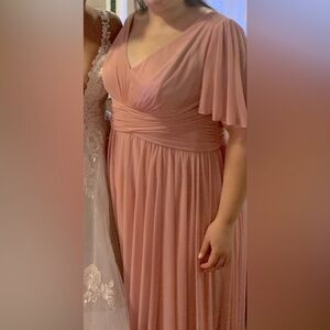 David's Bridal Pink Bridesmaid Dress